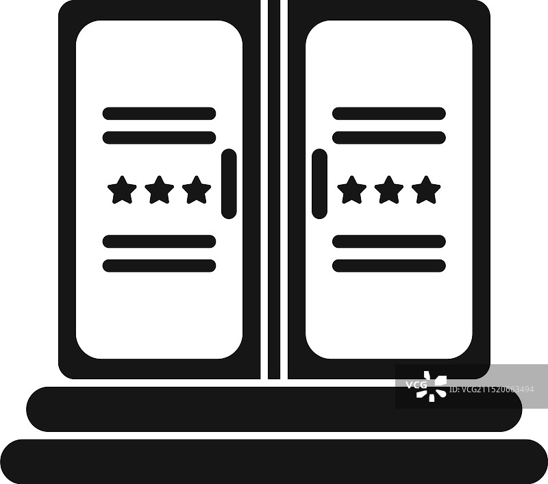 带有五星的两储物柜黑色标志符号图片素材