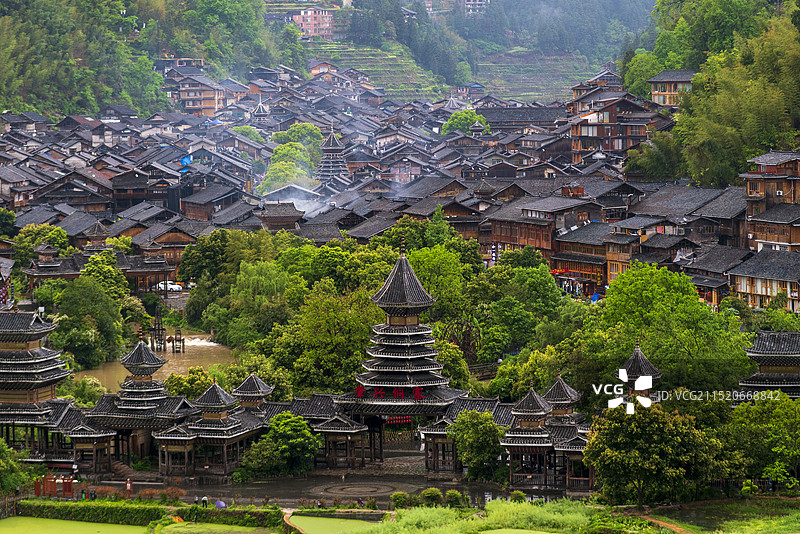 黔东南州黎平佳所侗寨旅游景区图片素材