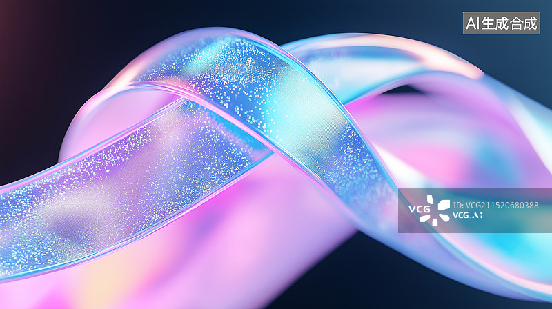 【AI数字艺术】蓝色科技丝带图片素材