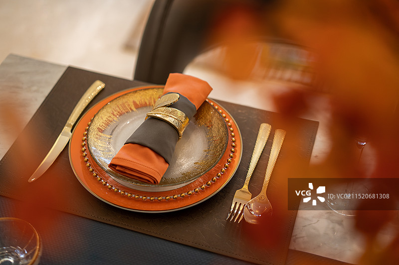 样板间餐厅餐具图片素材