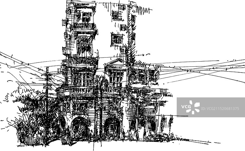 中国上海武康路口图片素材