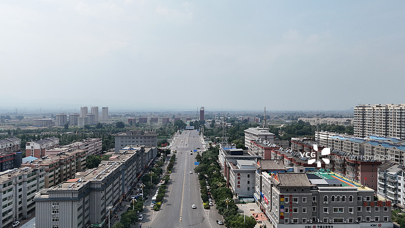 航拍宣化古城大新门周边城市面貌图片素材