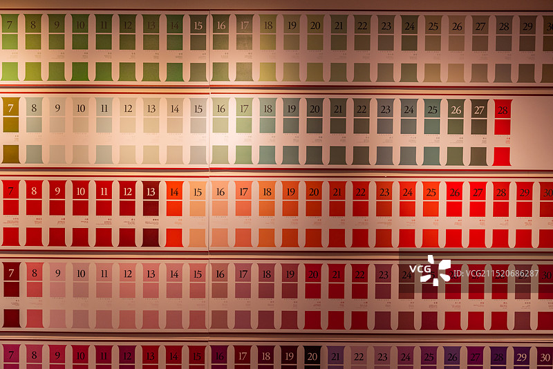 无锡市信利博物馆收藏的古代绘画用的颜色名称色卡图片素材