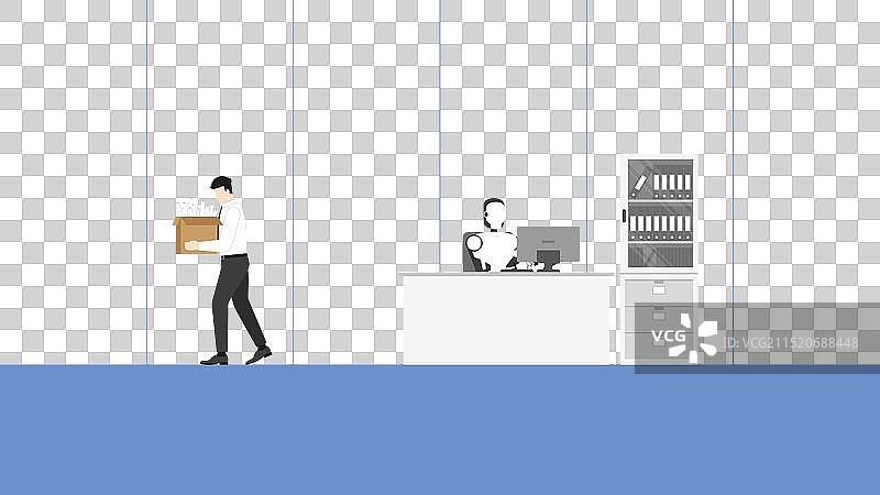 技术与失业的商业概念图片素材