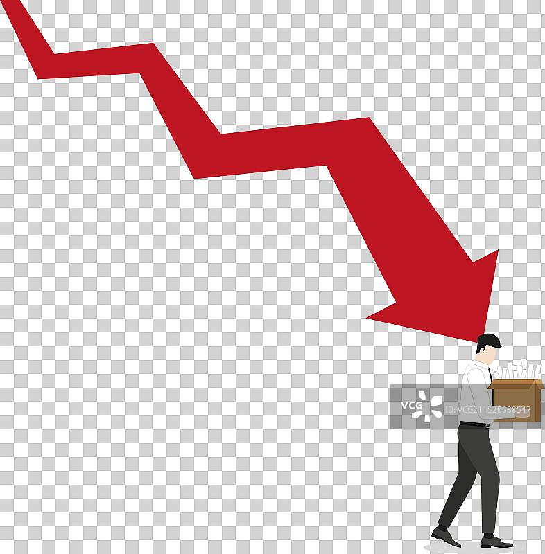 极简风格红色下降图图片素材