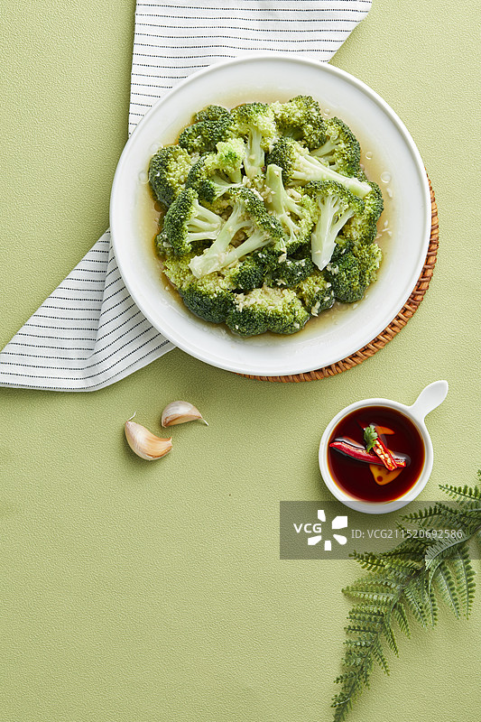 绿色蔬菜 蒜蓉西兰花图片素材