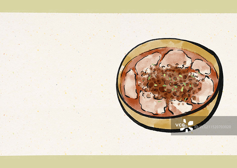 国潮风宜宾美食插画-双河豆花图片素材