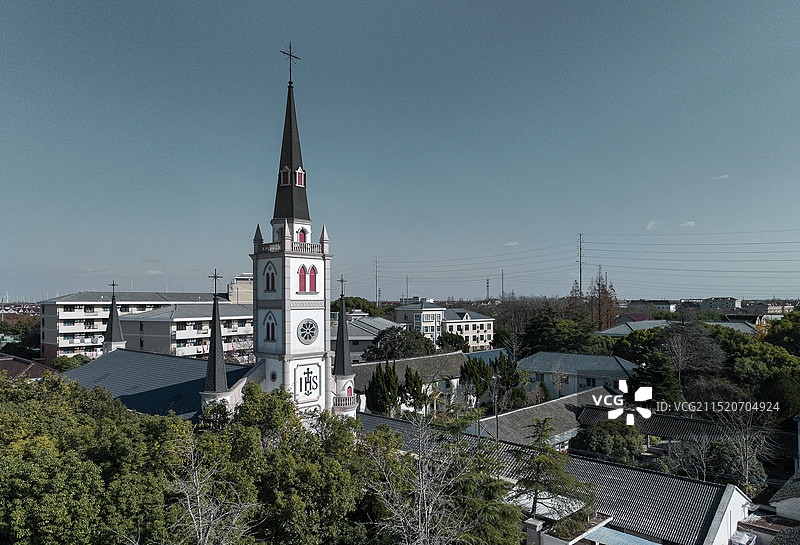 上海崇明大公所天主堂图片素材