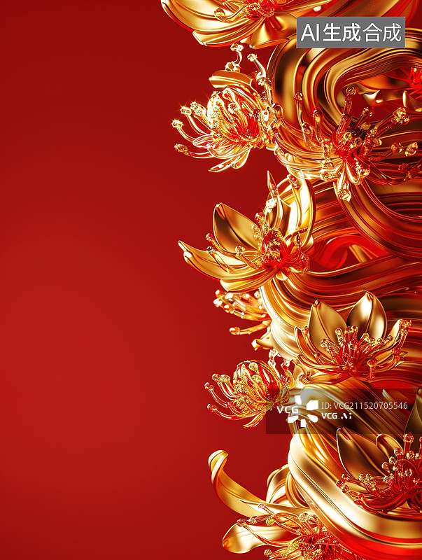【AI数字艺术】中国新年龙灯与红灯笼图片素材