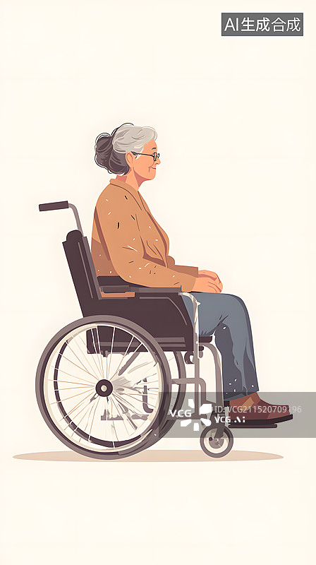 【AI数字艺术】重阳节老人养老卡通插画图片素材
