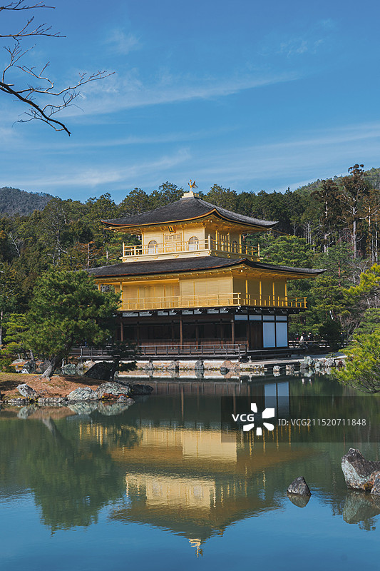 古典园林风光日本京都金阁寺图片素材
