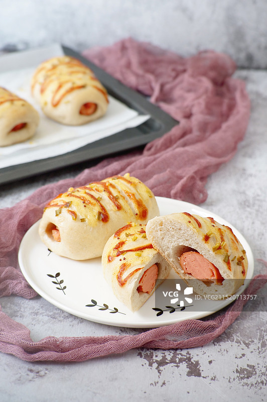 多个热狗面包图片素材