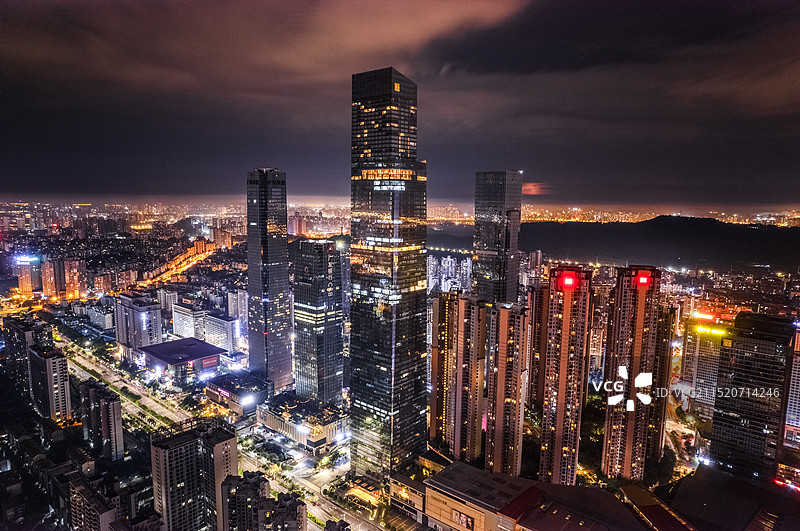 广西南宁东盟商务区夜景图片素材