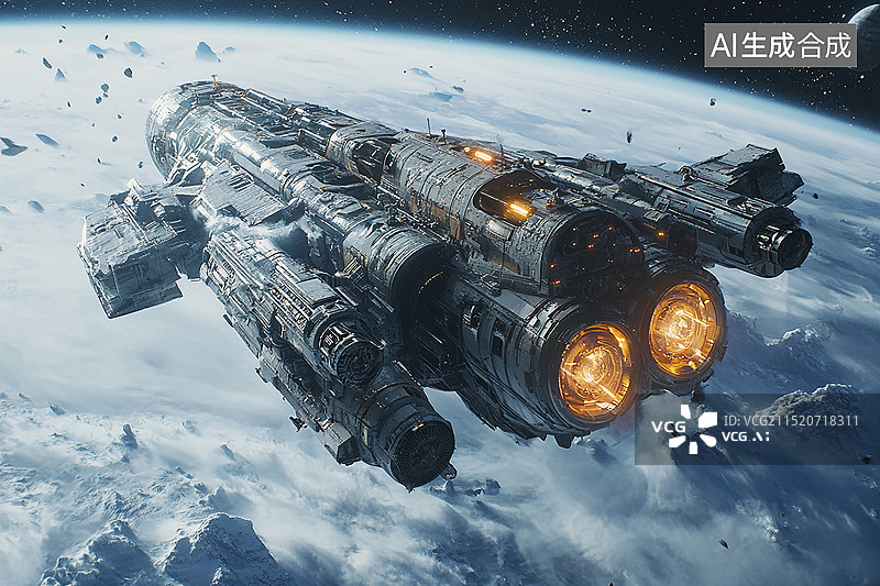 【AI数字艺术】星球大战科幻宇宙飞船未来机器人电影场景氛围图片素材