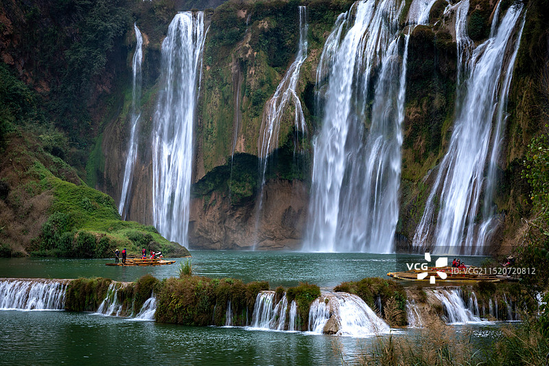 云南罗平九龙瀑布群图片素材