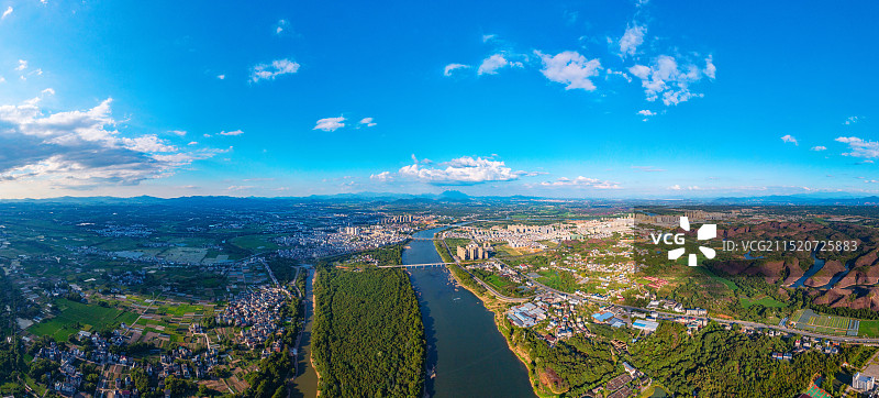 江西上饶弋阳县城全景图片素材