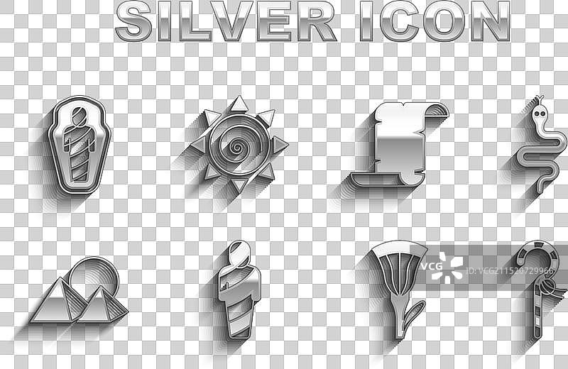 埃及木乃伊蛇权杖埃及莲花图片素材