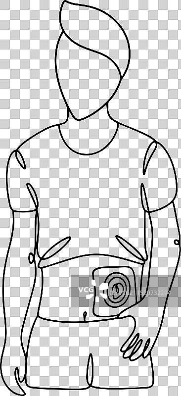 男人造口单线图片素材