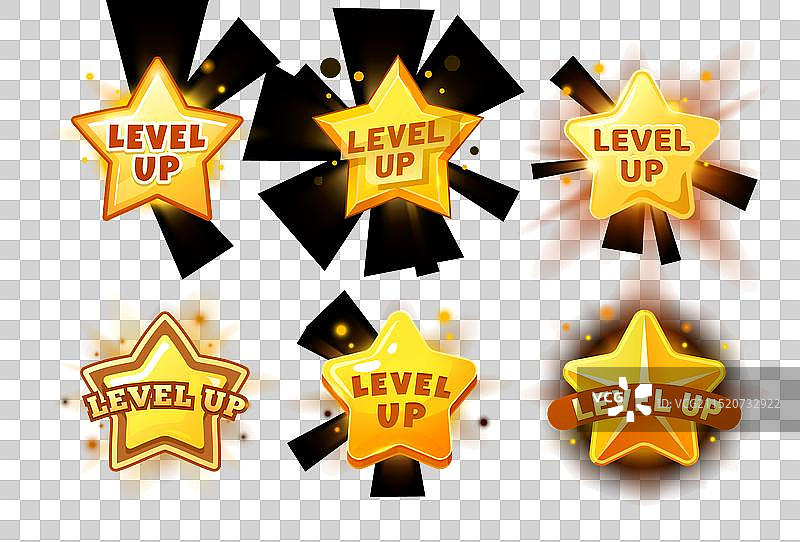 游戏升级奖励星星评级图标集图片素材