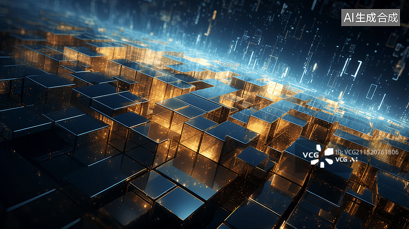 【AI数字艺术】创新赋能产业数字化空间抽象背景图片素材
