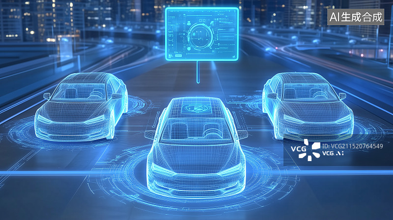 【AI数字艺术】汽车数据传输概念图片素材