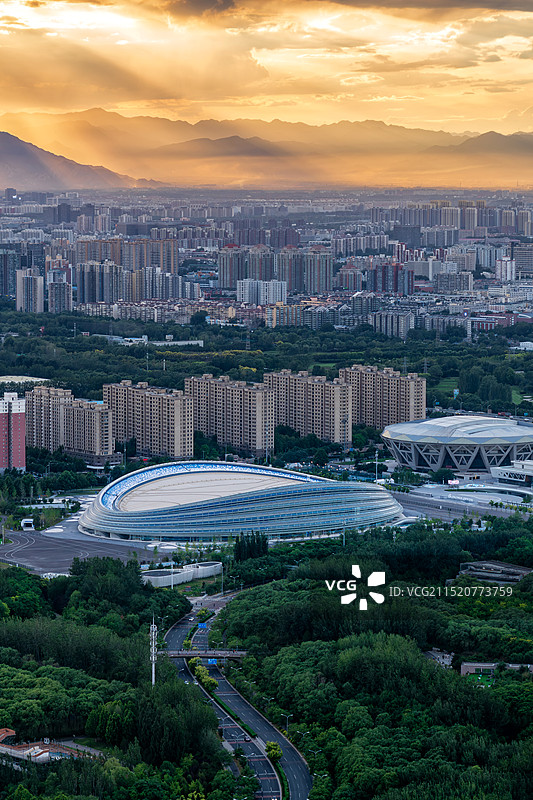 国家速滑馆“冰丝带” 国家网球中心“钻石球场”图片素材