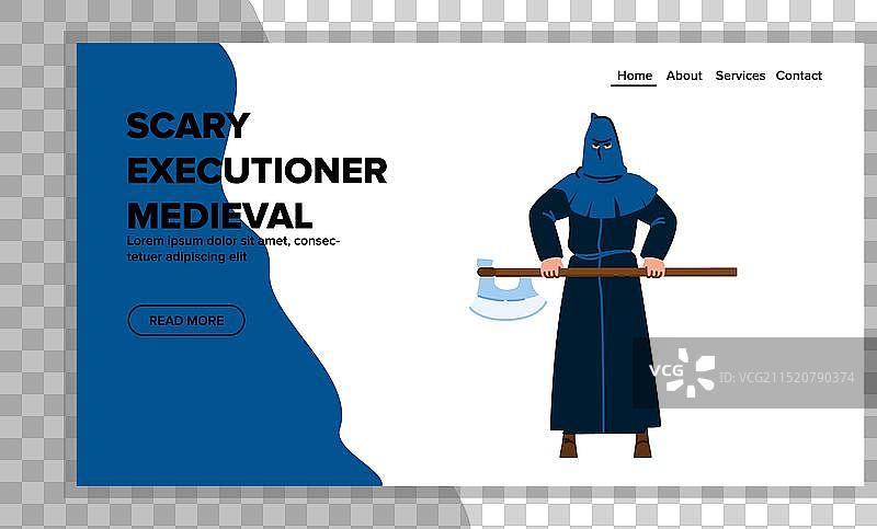 中世纪恐怖刽子手的斧头图片素材