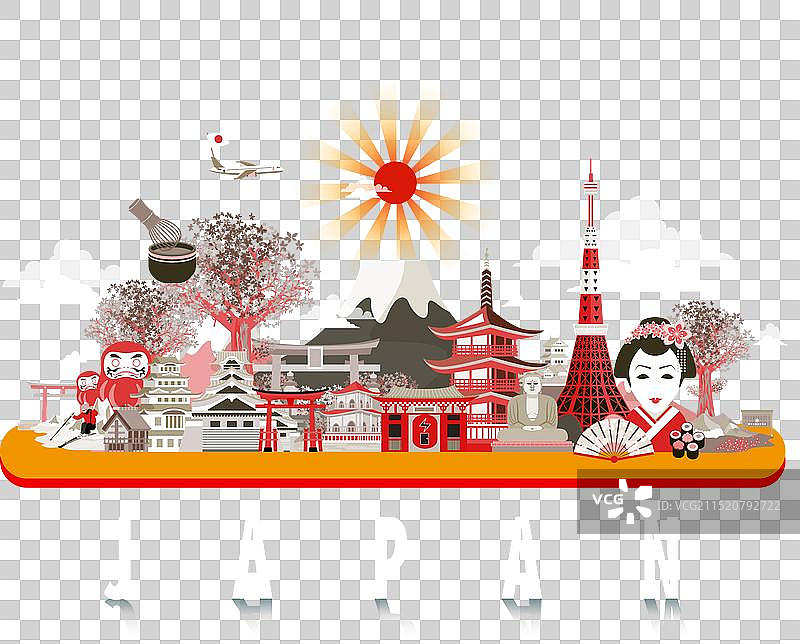 迷人的日本旅游海报图片素材
