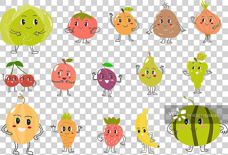 可爱蔬菜水果吉祥物图片素材