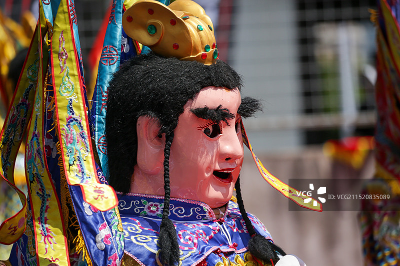 福建传统大头神巨型人偶图片素材