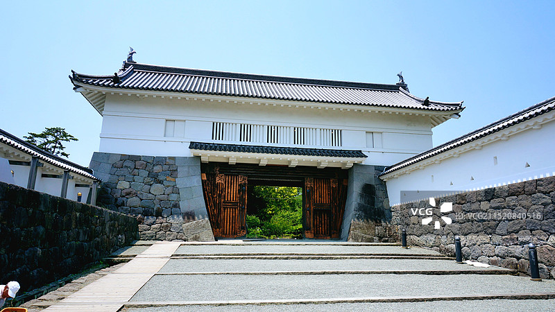 日本神奈川县小田原市，小田原城图片素材