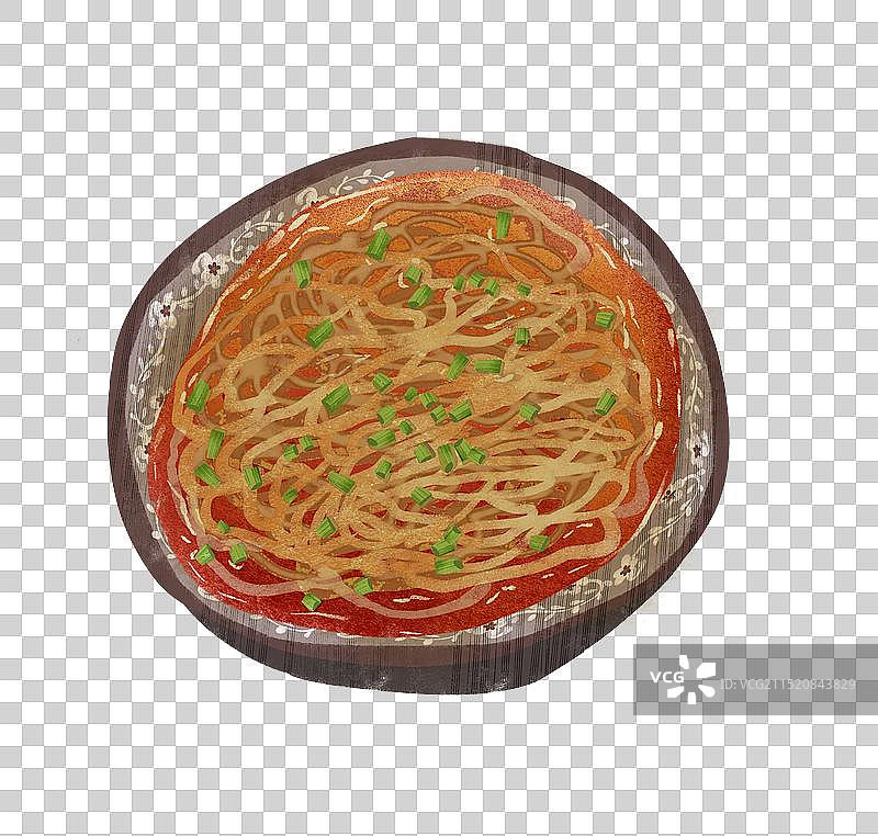 咸阳美食淳化荞面恰饹插画元素图片素材