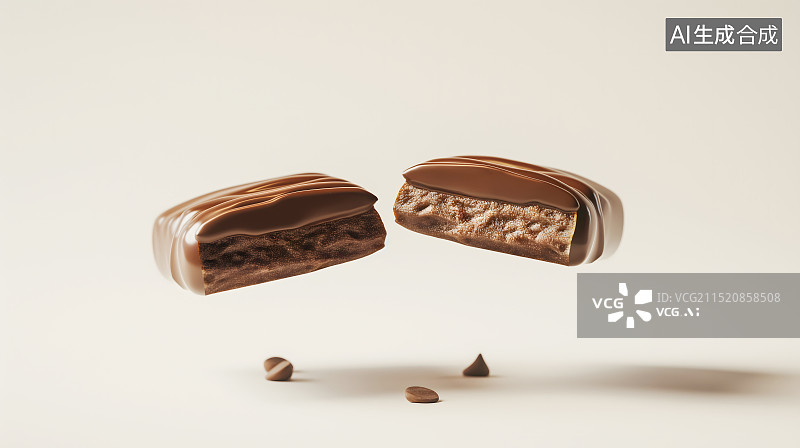 【AI数字艺术】白色背景下巧克力3d元素图片素材
