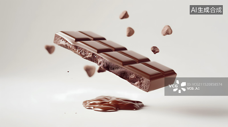 【AI数字艺术】白色背景下巧克力3d元素图片素材