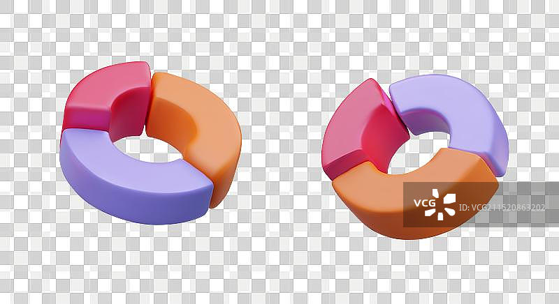 彩色饼图甜甜圈图统计图图片素材