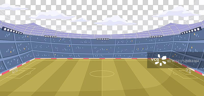 带大片绿色草坪的大型足球场图片素材
