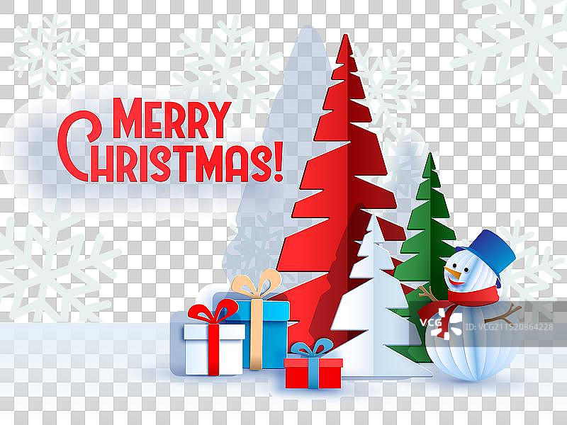 纸剪风格圣诞贺卡banner图片素材