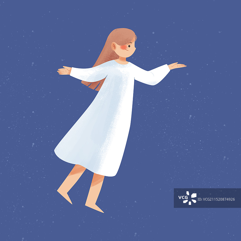 白衣裙女孩图片素材