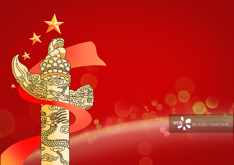 红色华表背景图片素材