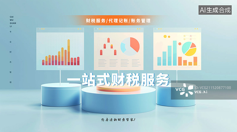 【AI数字艺术】金融商务财务税务服务 B端图标 立体按钮插画 储蓄理财概念 金币金融储蓄概念，3D蓝色立体柱状图图片素材