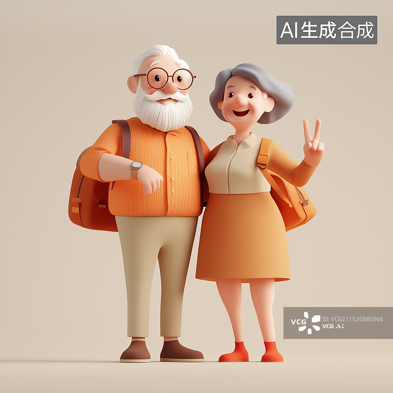 【AI数字艺术】退休老年人的生活图片素材