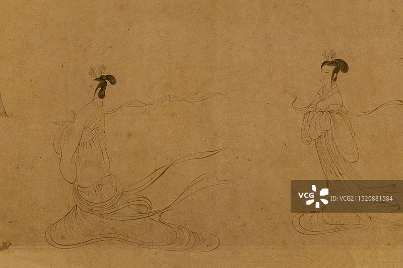 北京“故宫博物院藏历代人物画特展”：晋 顾恺之（传）女史箴图卷（纸本，墨笔此卷为宋人摹本）图片素材