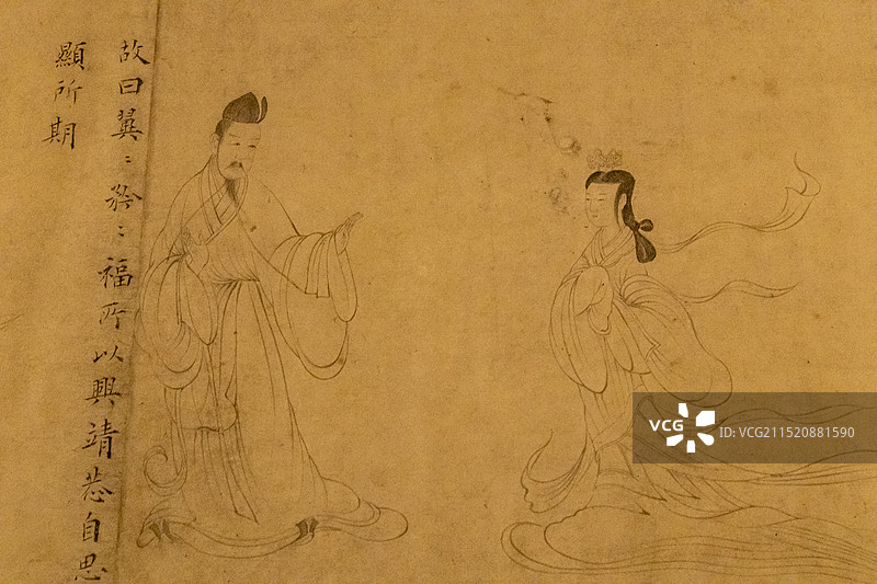 北京“故宫博物院藏历代人物画特展”：晋 顾恺之（传）女史箴图卷（纸本，墨笔此卷为宋人摹本）图片素材