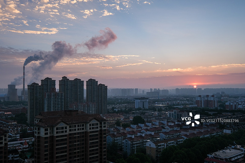 洛阳涧西区夏日日出图片素材