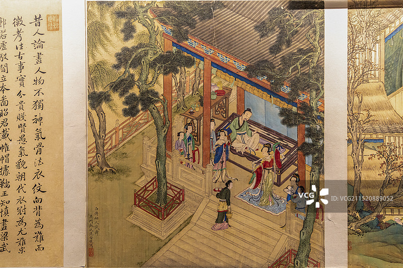 北京“故宫博物院藏历代人物画特展”：清 范雪仪 人物故事图册（绢本，设色；此图册为女画家范雪仪代表作图片素材