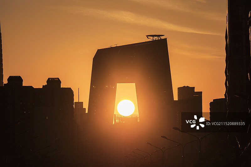 日落央视大楼图片素材