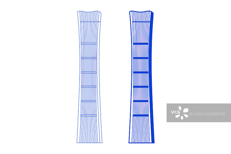 北京地标建筑中信大厦线条矢量插画图片素材