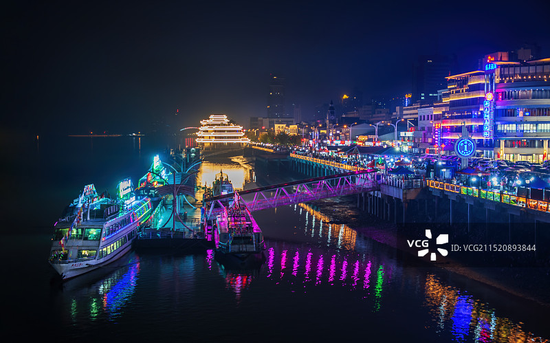 鸭绿江之夜图片素材