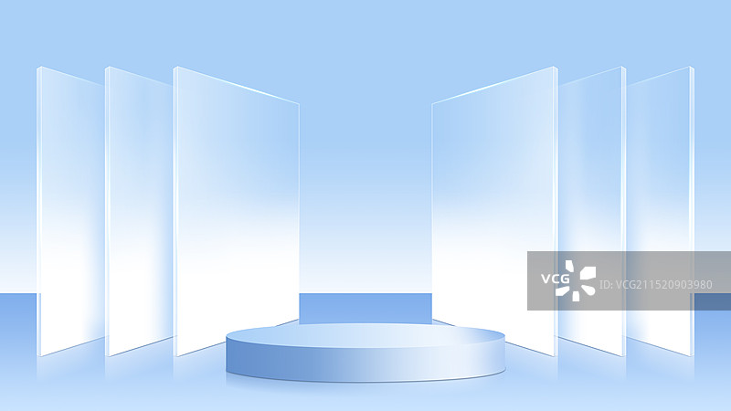 浅蓝色质感带台子背景图片素材