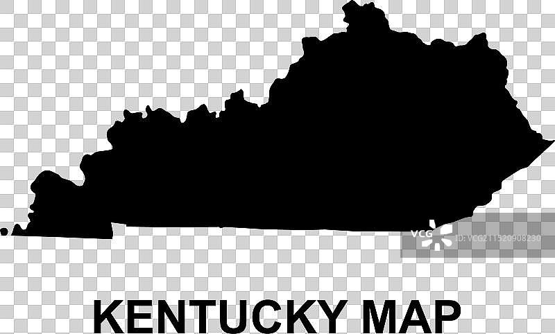 肯塔基州地图形状美国扁平设计图片素材